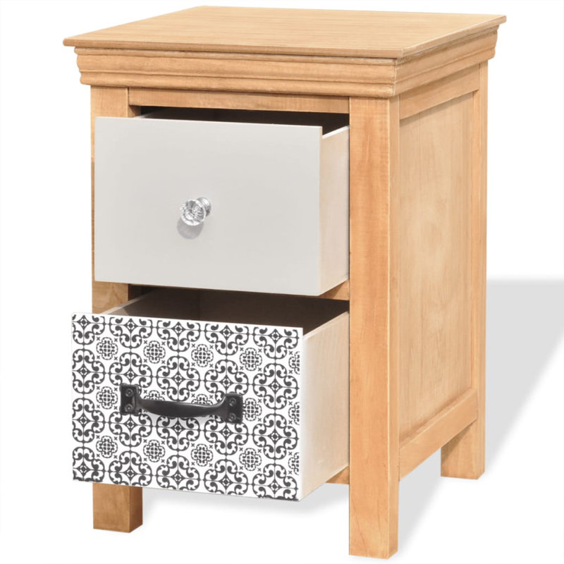 Agar 34cm W Solid Wood Bedside Table