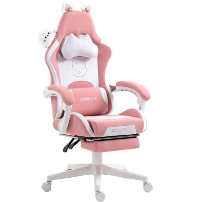 Adjustable Reclining Ergonomic Leather Swiveling PC & Racing Game Chair with Footrest by Dowinx