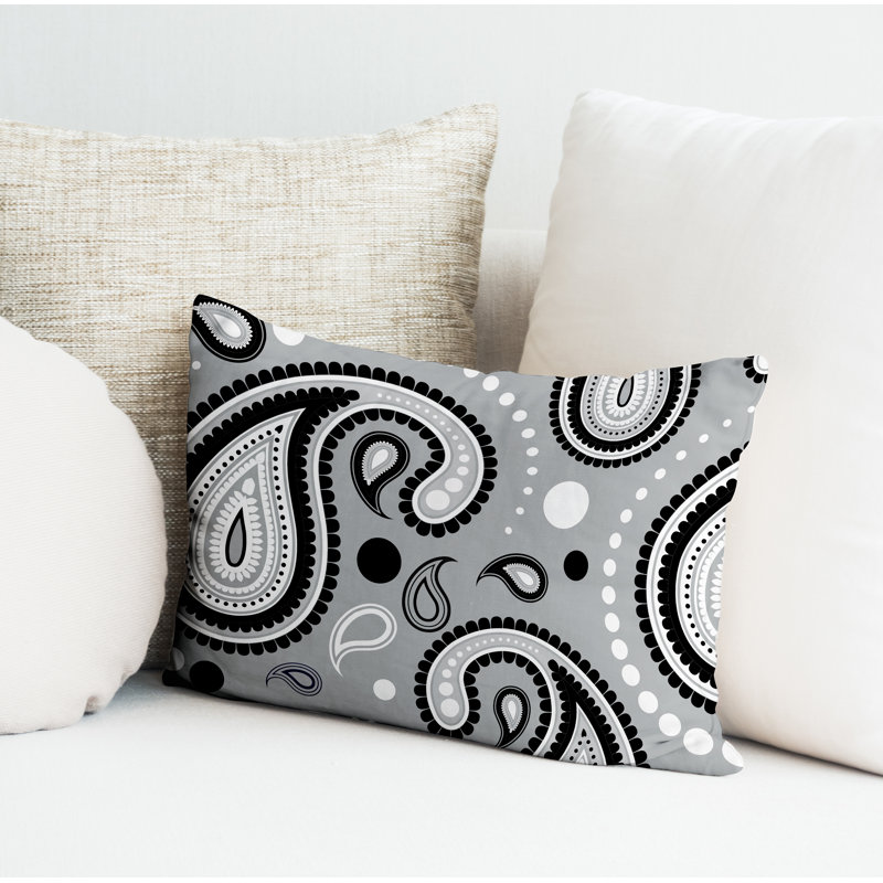 Polyester / Mélange de polyester Housse de coussin rectangulaire intérieure / extérieure lombaire et insert, gris