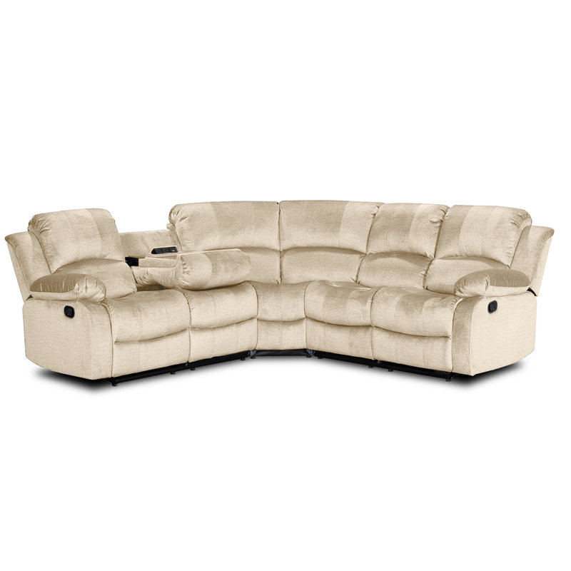 Berck 5 Seater Reclining Corner Sofa , Beige