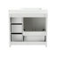 Meuble-lavabo blanc 36 po avec lavabo simple - pratique et tendance 2 portes et 4 tiroirs pour espace de rangement moderne A