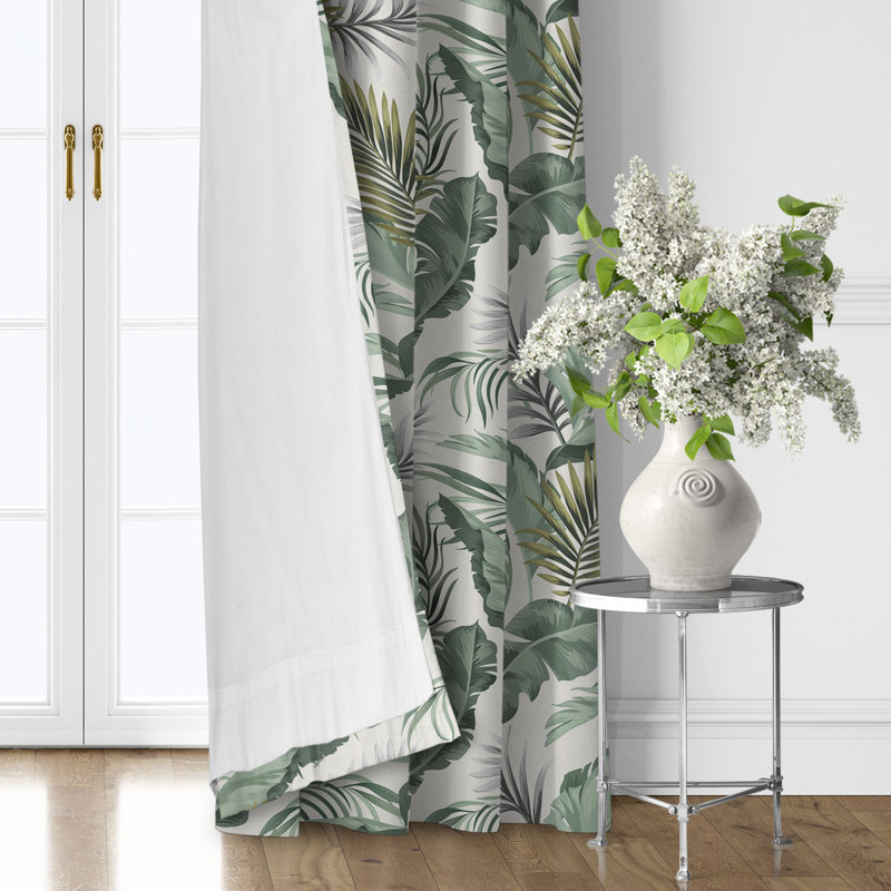 Frondosa  Seagrass Cotton Simple Top Pocket Drapery Panel Set of 2, 50" W x 204" L