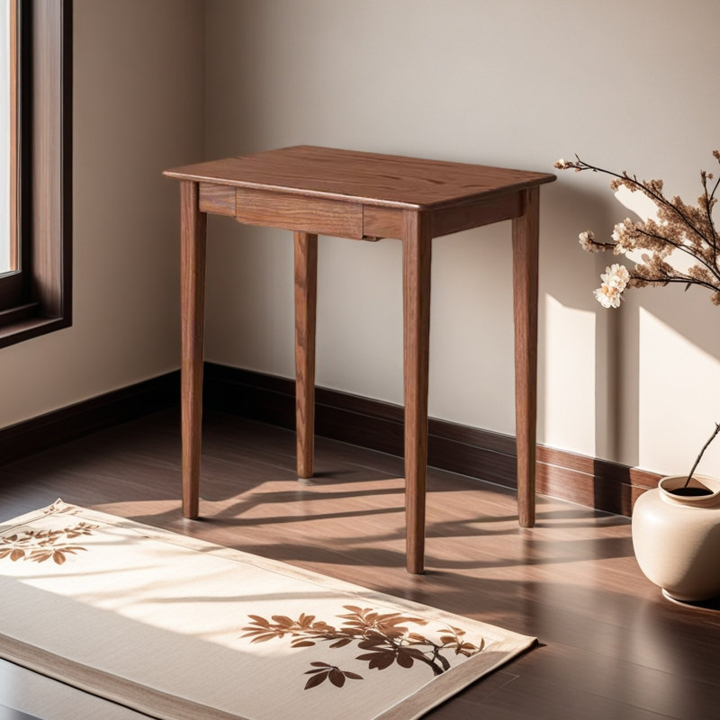 All solid wood oak black walnut minimalist desk, 29.52" H x 35.43" W x 19.68" D