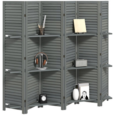 6 Panel Folding Room Divider Screen Privacy Screen Freestanding
