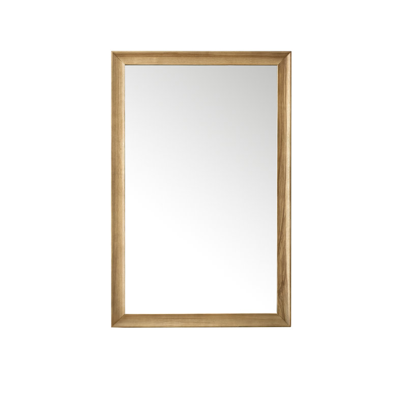Glenbrooke Solid Wood Wall Mirror, 38" x 26", Light Natural Oak