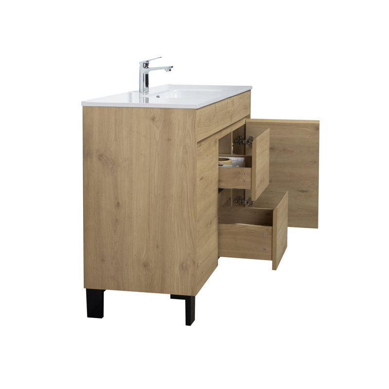 Buyce 48'' Single Bathroom Vanity with Ceramic Top