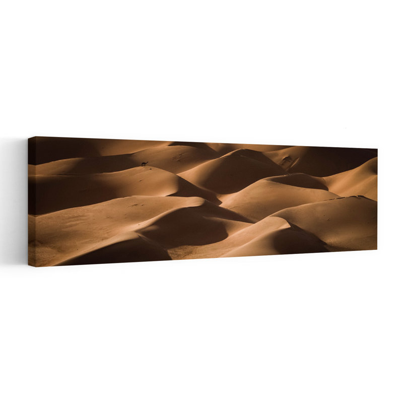 Golden Desert Dunes by Khalid Jamal - Wrapped Canvas Panoramic Print, 30.48 cm H x 91.44 cm W