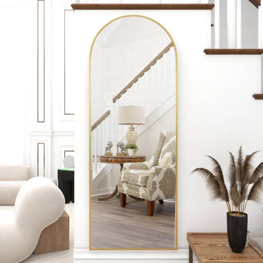 MAYEERTY 71x24 Arched Full Length Mirror Large Miror Floor  Mirror with Stand Large Bedroom Mirror Standing or Leaning Against Wall,  Aluminum Alloy Thin Frame Dressing Mirror, Gold (with Stand) : Home