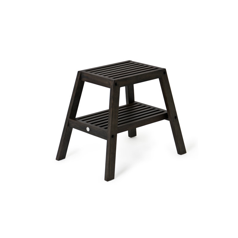 Tabouret d'appoint en bois massif, Chêne foncé