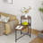 Walnut Brown Living Room Table With Scratch- And Waterproof Top Console Shelf Metal Base-361696633