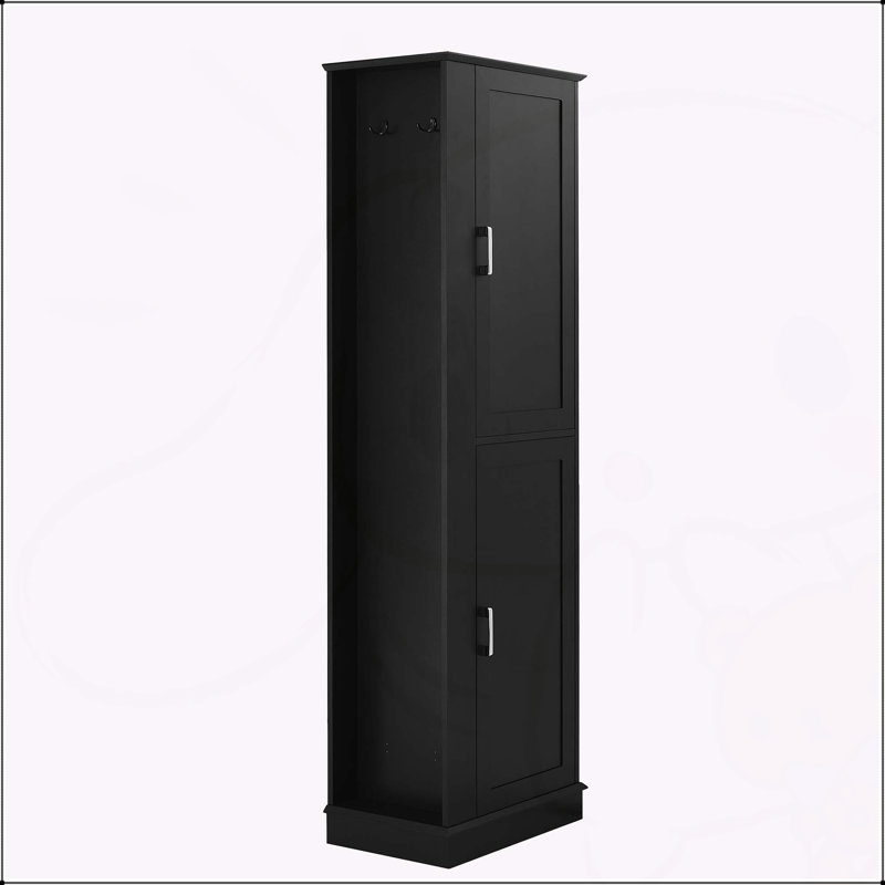 Versatile Freestanding Bathroom Cabinet with Hook and Adjustable Shelves, Black