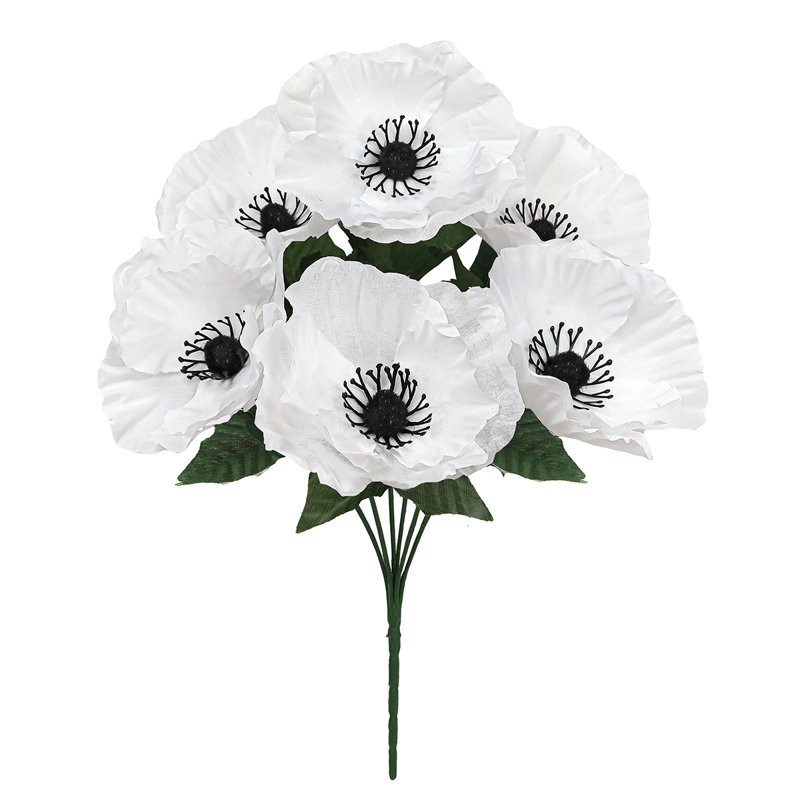Bouquet de tiges de fleurs artificielles anémone