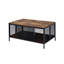 Table basse polyvalente en noir avec plateau en chêne antique et structure et table en métal, construction fonctionnelle