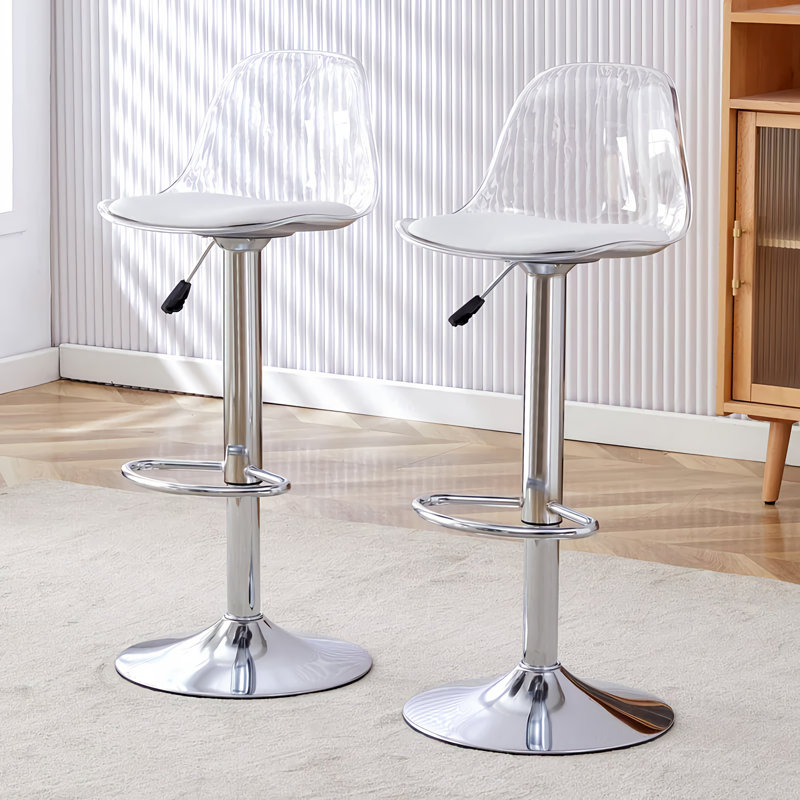 Ensemble de 2 tabourets de comptoir Athelene, Argent
