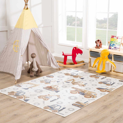 Mochi Rectangle Machine Woven / Power Loomed Polyester Rug
