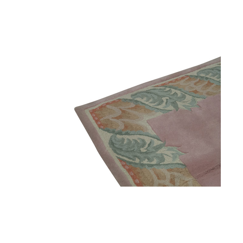 Hand-Knotted High-Quality Rose and Ivory Area Rug