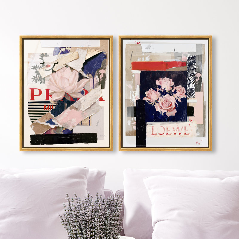 Milano Collage Set Set by Oliver Gal, 17"H x 21"W, Gold Floater Frame