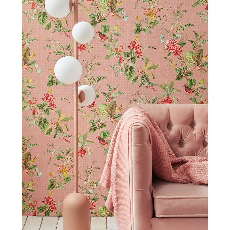 Rouleau de papier peint L 33 pi x l 20,5 po Woodland, Rose