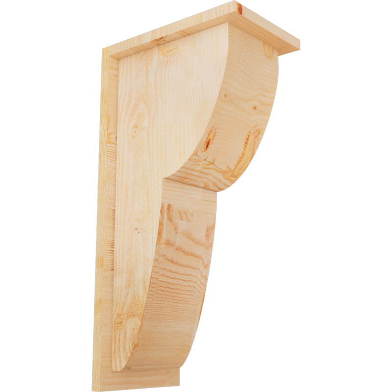 Corbeau Crestline avec contre-plaque, H 24 po x l 8 po x P 12 po, Sapin de Douglas, Sciage brut