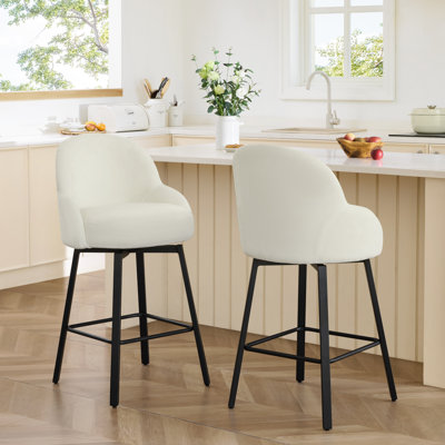 Modern Upholstered Swivel Counter Stool