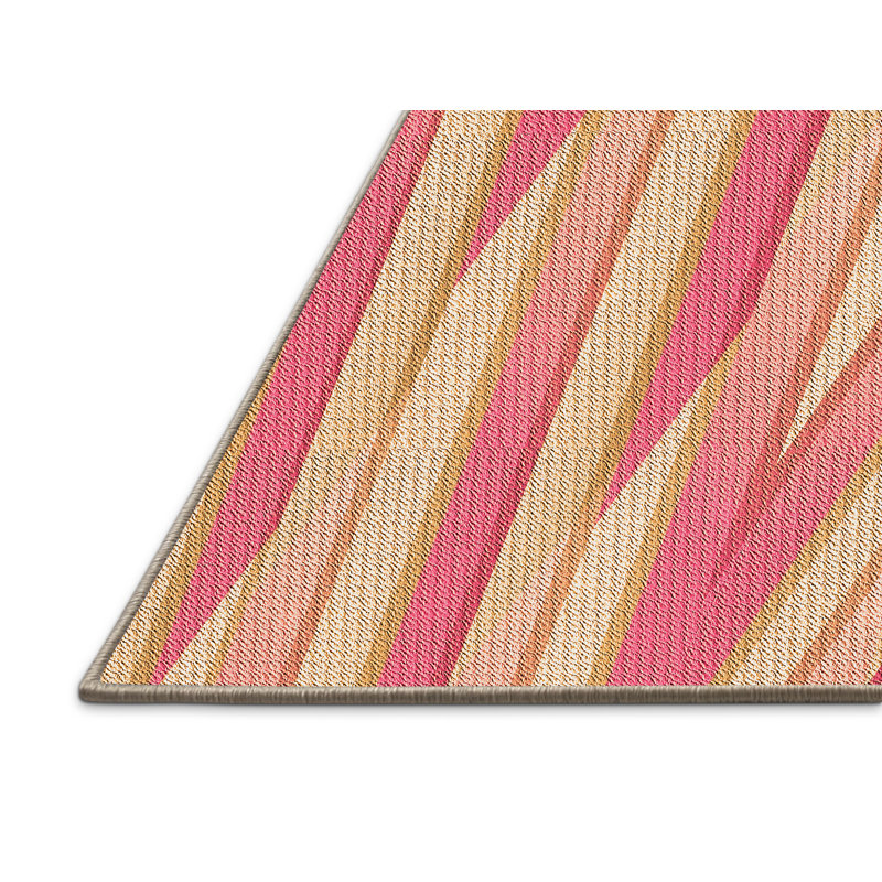 Tapis abstrait en laine rose, Rectangle 2 pi x 3 pi