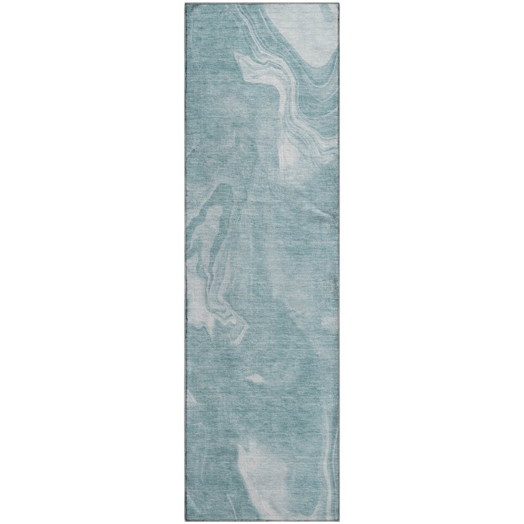 Premium Machine Washable Prisco Teal Rug