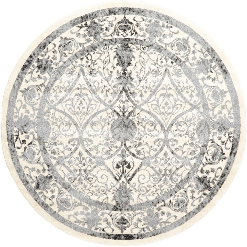 Ade Floral Indoor Rug, Round 6'1"