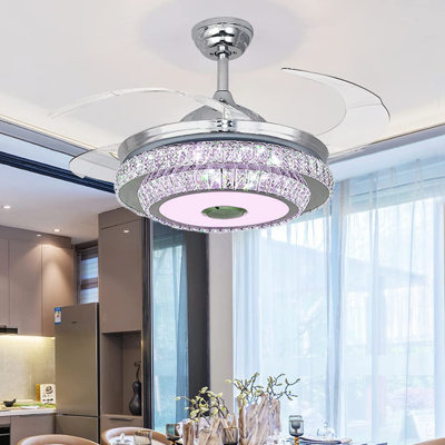 Hawkin 42" Bluetooth Ceiling Fan with Dimmable LED Lights and Music Player