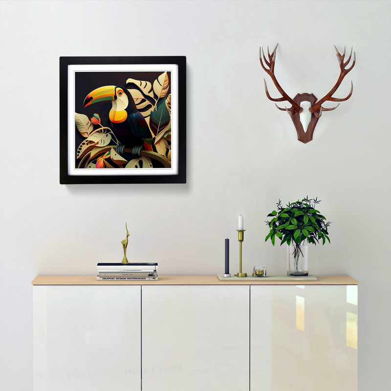 Toucan Art Deco - Framed Print, Black