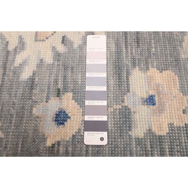 Tapis moderne gris Oushak 9 pi 1 po x 12 pi 3 po