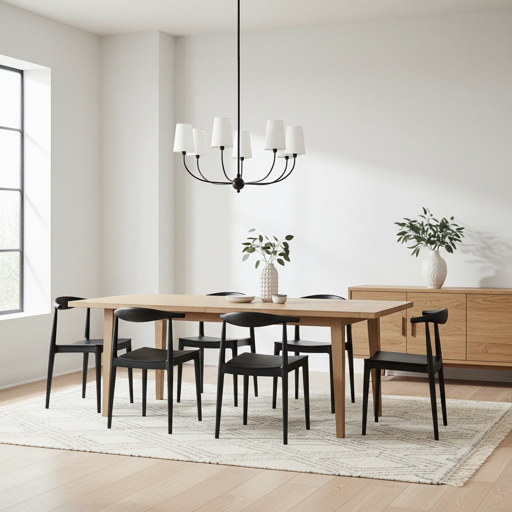 Barrone Iron 6-Light Chandelier, Matte Black