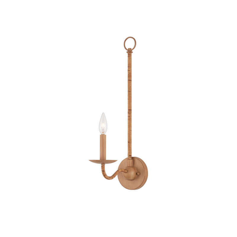 Saxon Single-Light Wall Sconce, Natural/Saddle Tan