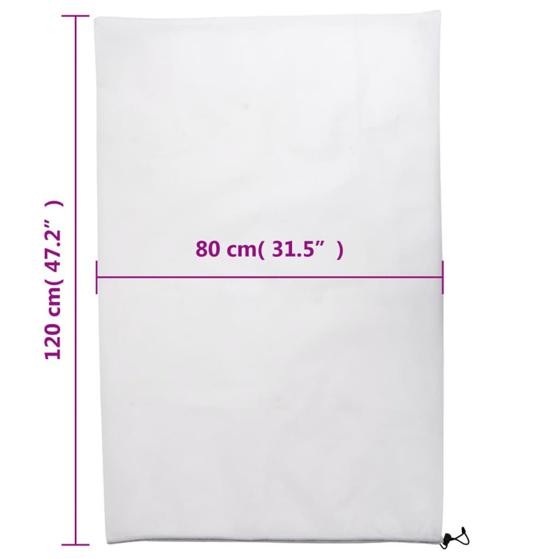 Housse en molleton pour plante vidaXL, Blanc, H 47,2 po x l 31,5 po