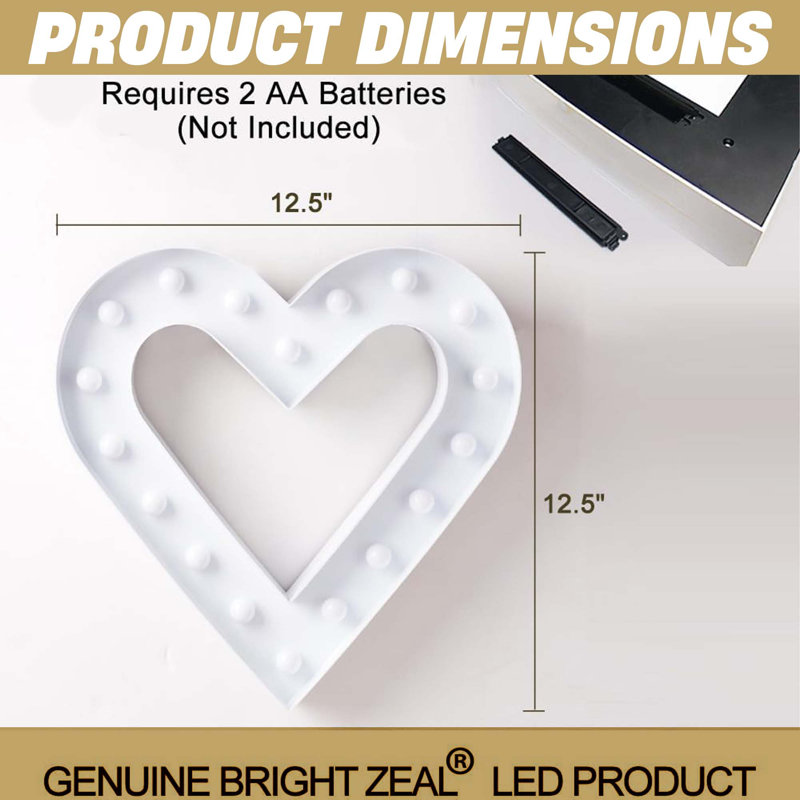 Chapiteau lumineux 12 "avec minuterie, décoration pour la maison, le bureau, le mariage, la Saint-Valentin