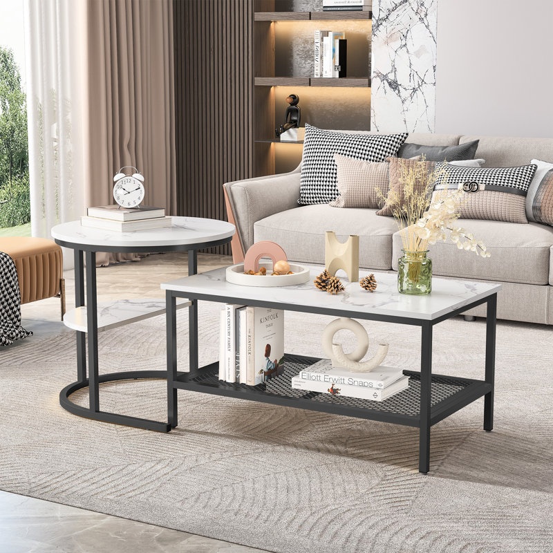 Sled Coffee Table with Storage, Black