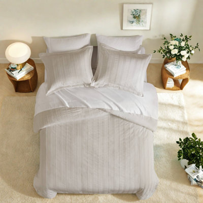 Ensembles de literie très confortables en polyester très grand, maison de chambre à coucher à rayures moderne