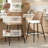 Upholstered Beige Rattan Full Back Counter Swivel Bar Stool-2040474676