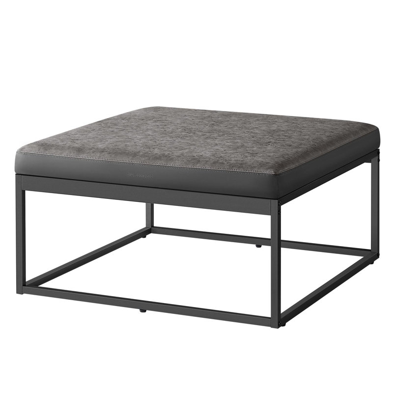 Square Coffee Table, Footstool, Dove Gray
