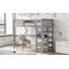 Lit mezzanine simple avec tablettes de rangement et bureau sous le lit-631707289-631707294