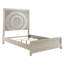 Grand lit à panneaux, commode et miroir Ragni, commode et table de chevet