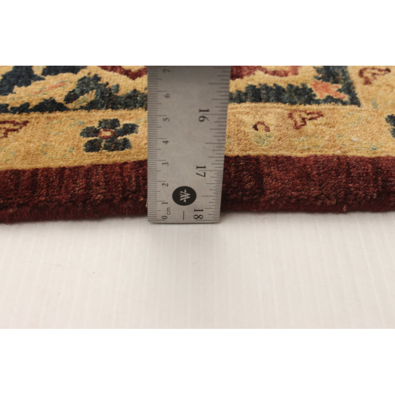 One-of-a-Kind Rectangle 6' X 9' New Age Wool Area Rug in Dark Red