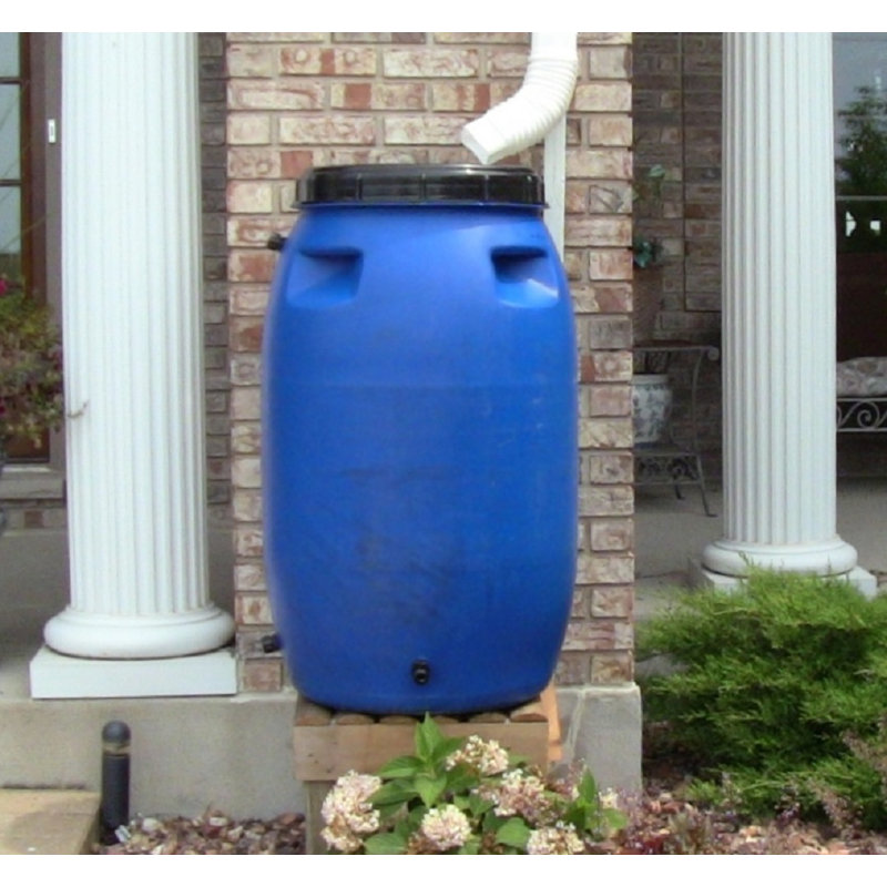 Baril d'eau de pluie 55 gallons, Noir