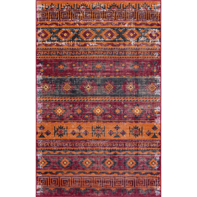 Geometric Indoor Rug, Rectangle 5'3" x 8'