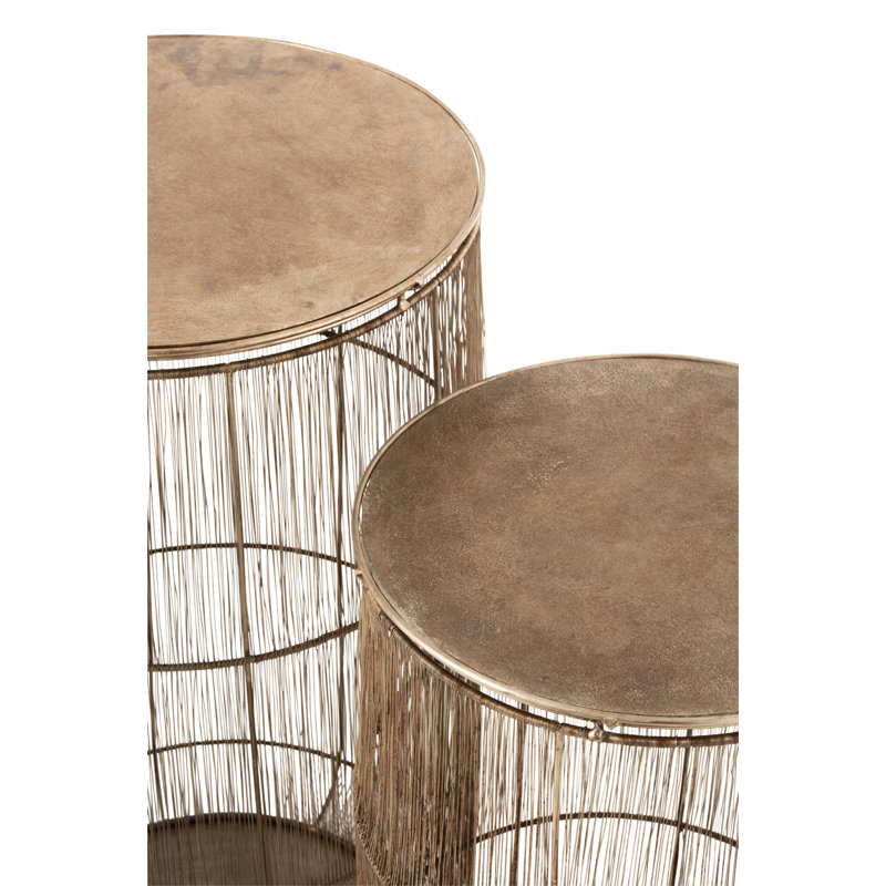 Wieland Tray Top Drum Side Table Set