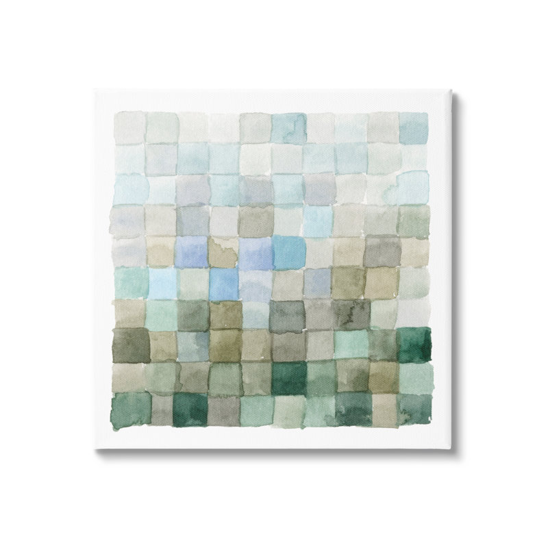 Motif de forme carrée aux tons de terre par Emma Caroline, L 17 po x H 17 po, Toile tendue