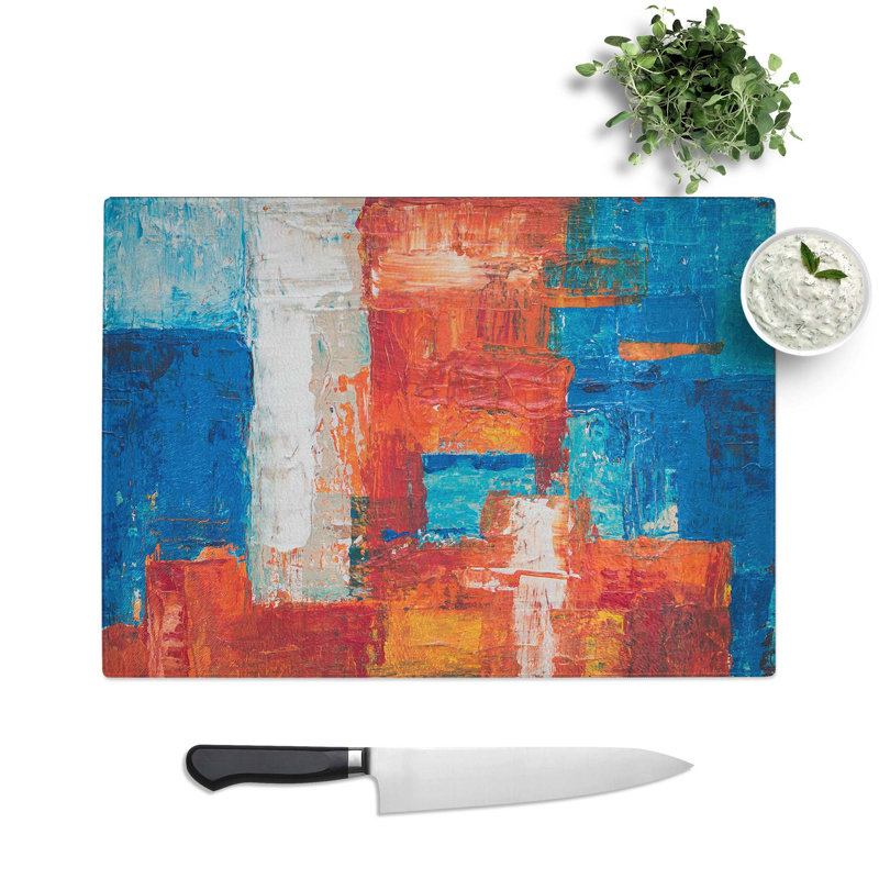 Tempered Glass Art Painting Vol.352 Chopping Board, 39 cm W x 28.5 cm L