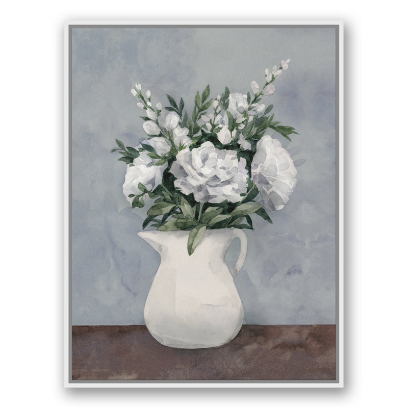 «White Flower Bouquet», reproduction sur toile encadrée, H 41,75 po x l 31,75 po x P 1,75 po