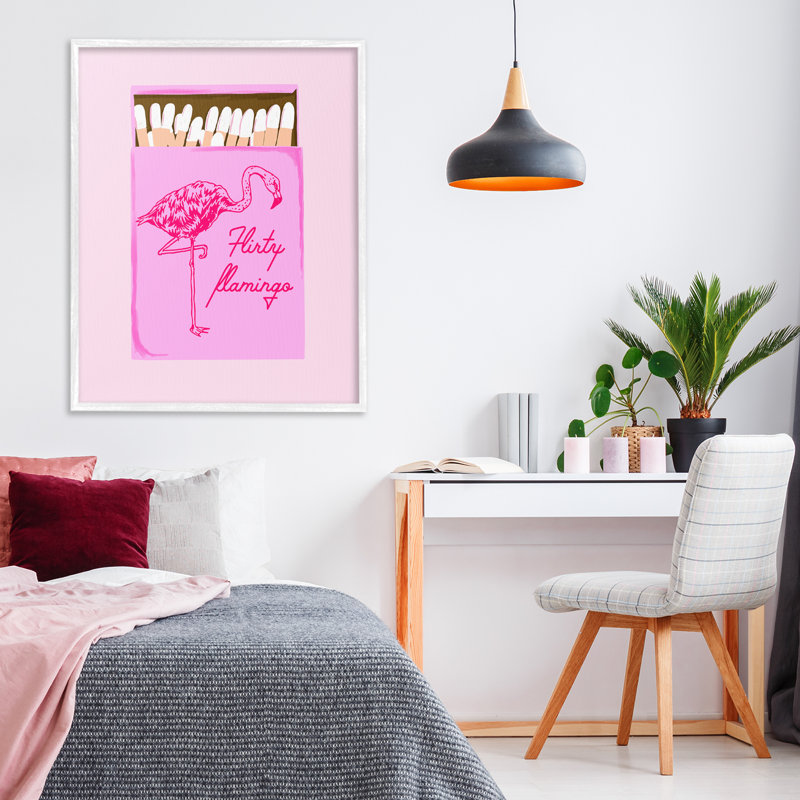 Estampe numérique Flirty Flamingo rose, encadrée par Cherrywood Lane, H 30 po x l 24 po
