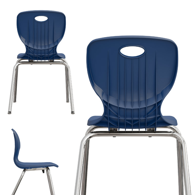 Chaise d'étudiant empilable Classic, Marine, 18"
