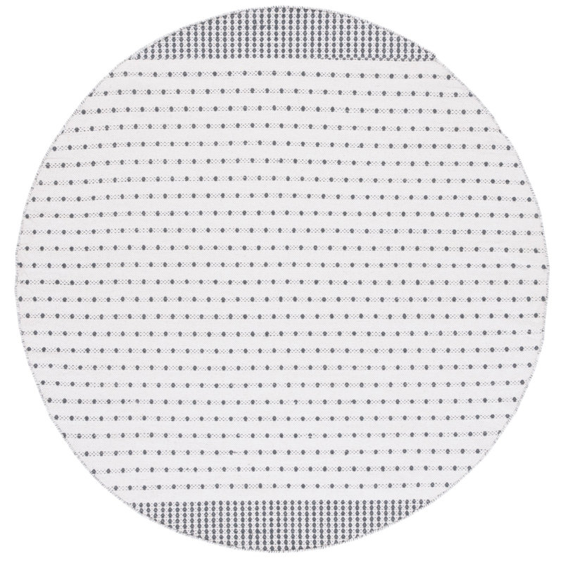 Breckenridge Flat Weave Cotton Geometric Rug, Round 6'